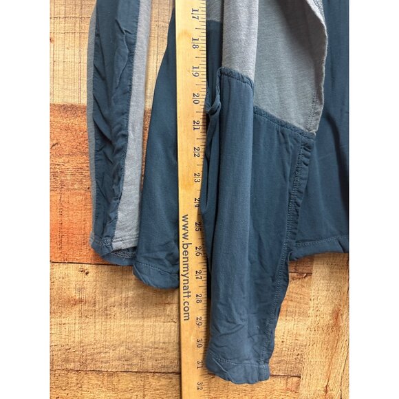 Velvet By Graham & Spencer Womens Asymmetrical Hem Cardigan M Cotton & Rayon Ble - Picture 2 of 6